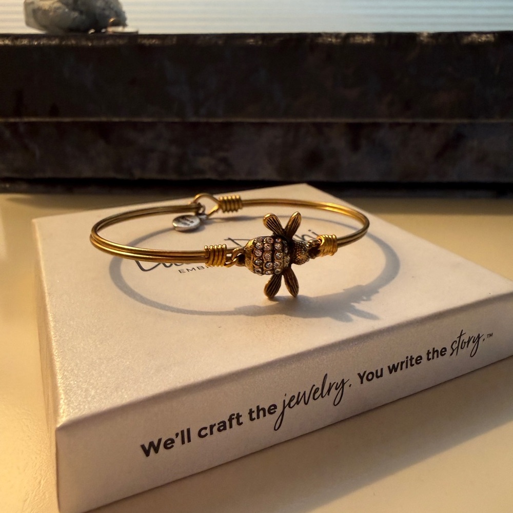 Luca + Danni Gold bee Bangle with Crystal Accents